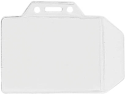 Clear Vinyl Horizontal Badge Holder with Tuck-In Flap - Credit Card/Data Size - 100/Pkg.